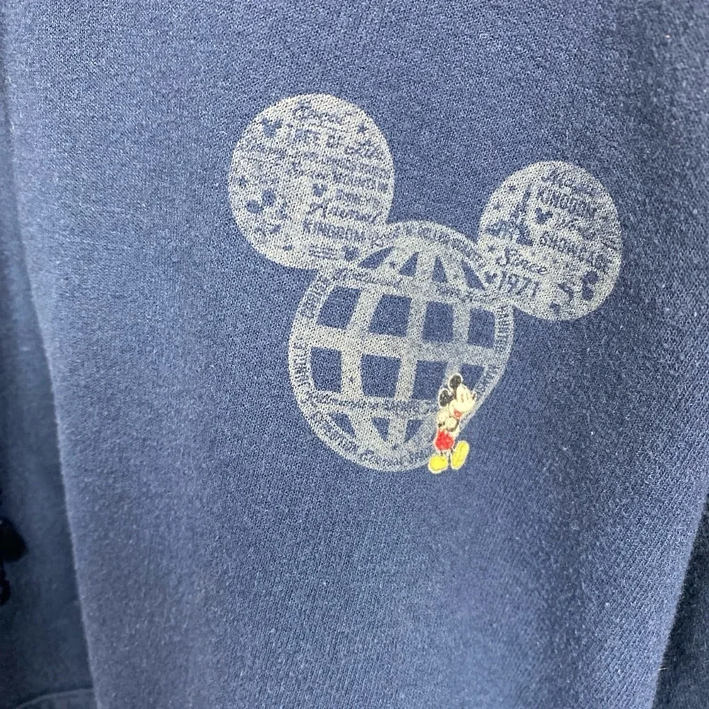 Disney Parks Walt Disney World Hoodie Blue Sweatshirt Park Small Women Hanes